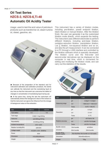 HZCS-3 HZCS-6 Automatic Oil Acidity Tester