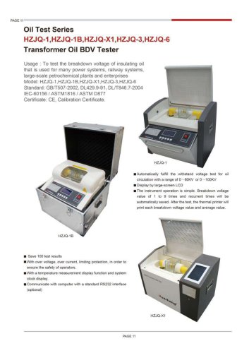 HZJQ-1 HZJQ-1B HZJQ-X1 Transformer Oil BDV Tester