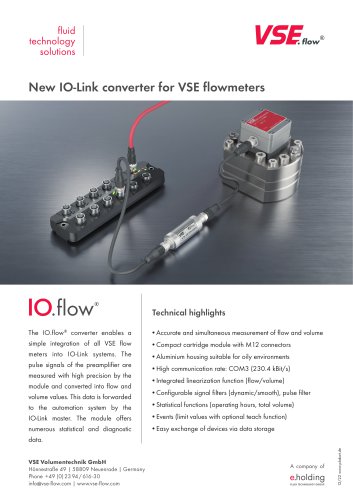 IO.flow® : New IO-Link converter for VSE flowmeters