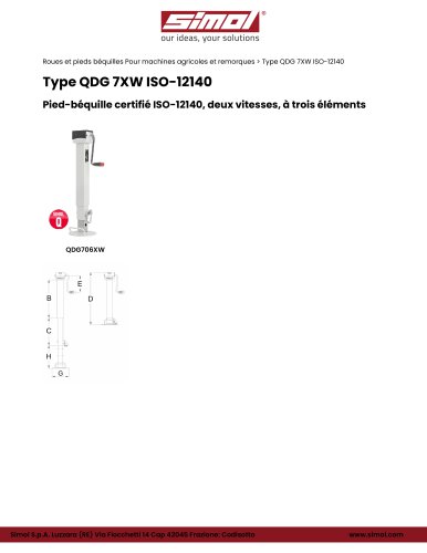 Type QDG 7XW ASABE/ ISO-12140