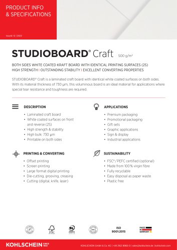 STUDIOBOARD® Craft product info & specifications