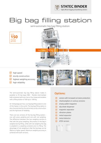 Datasheet Big Bag filling station