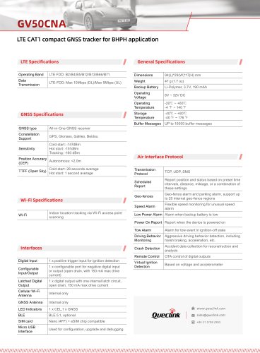 GV50CNA-LTE CAT1 compact GNss tracker for BHPH application