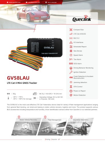 GV58LAU-LTE Cat 4 Mini GNss Tracker