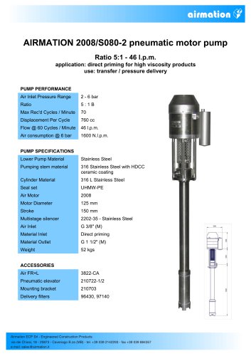 2008/S080-2 pneumatic motor pump