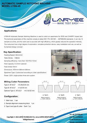automatic sample notching machine+laryee+LYSN-45