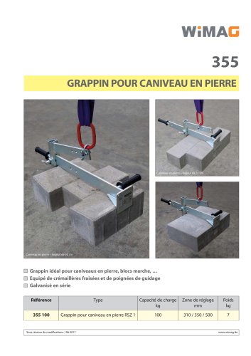 Grappin pour caniveau en pierre