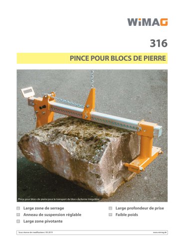 Pince pour blocs de pierre