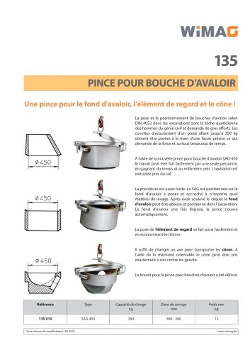 Pince pour bouche d'avaloir