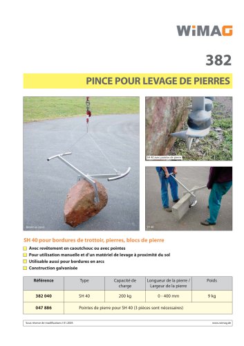 Pince pour levage de pierres