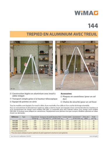 Trépied en aluminium avec treuil