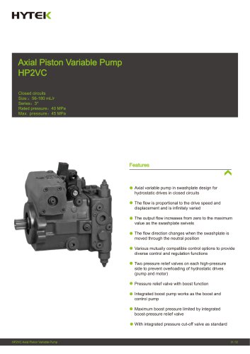 HP2VC Axial Piston Variable Pump