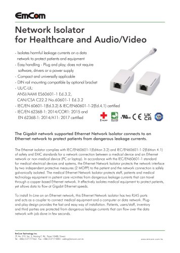 2MOPP Ethernet Isolator, Box Type