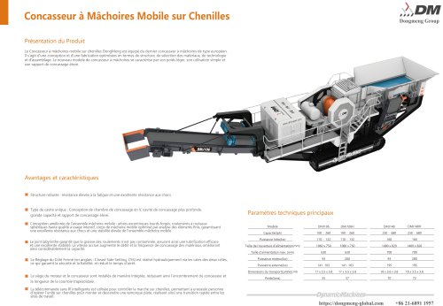 DM Concasseur &agrave; M&acirc;choires Mobile sur Chenilles DMJ