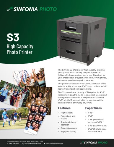 S3 High Capacity  Photo Printer