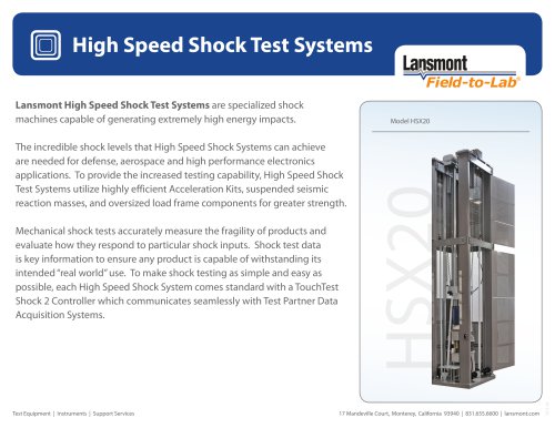 HS45 High speed shock test system