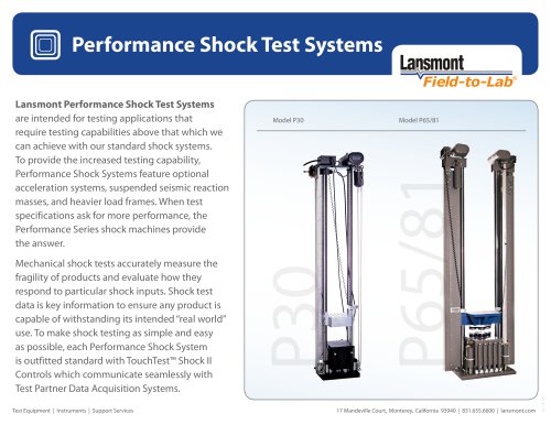 P95/115 Performance shock test system