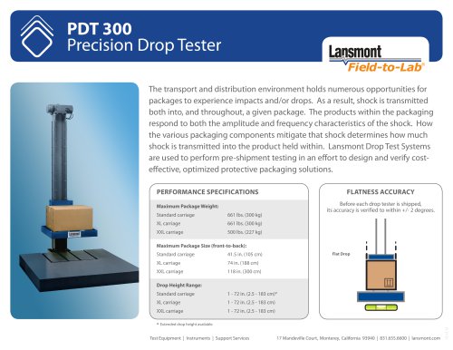 PDT 300 - Precision Drop Tester