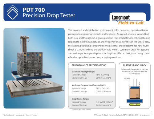 PDT 700 Precision Drop Tester