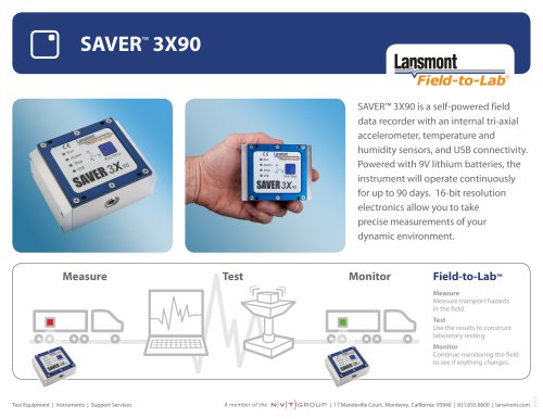 SAVER 3X90 - Shock and vibration field data recorder