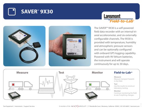 SAVER 9X30 - Shock and vibration field data recorder