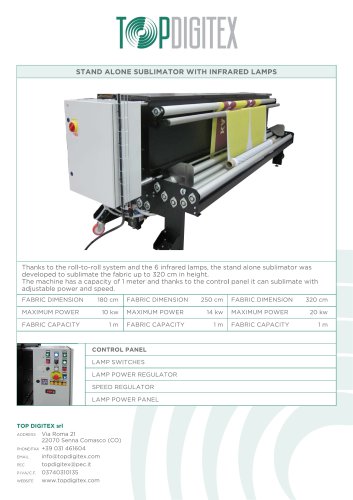 SUBLIMATE WITH INFRARED LAMPS