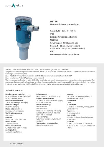 METER Ultrasonic level transmitter