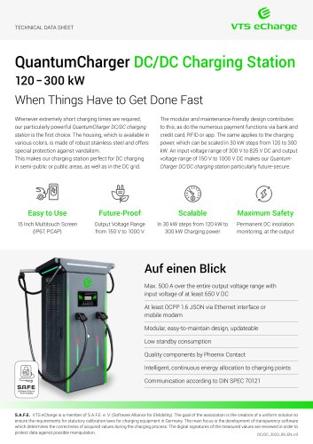 Technical Data Sheet QuantumCharger DC/DC charging station