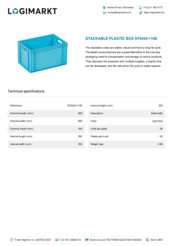 STACKABLE PLASTIC BOX ST6434-1108