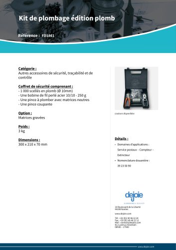 Kit de plombage édition plomb