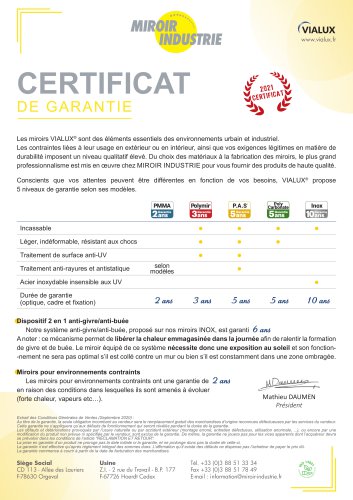 Certificat de garantie