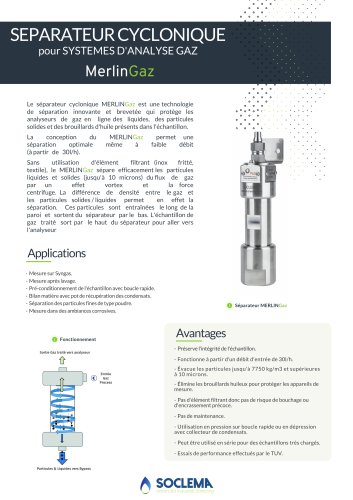 Séparateur cyclonique gaz MERLIN MGCS
