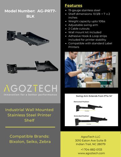 Industrial Wall-Mounted Printer Shelf