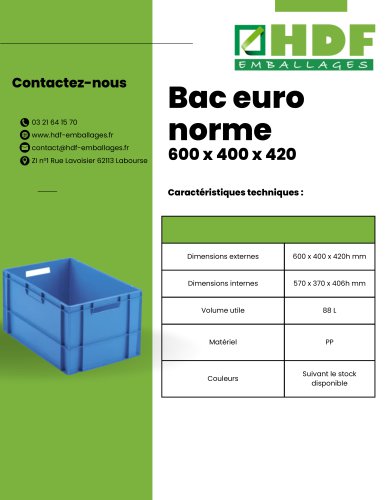 Bac euro norme