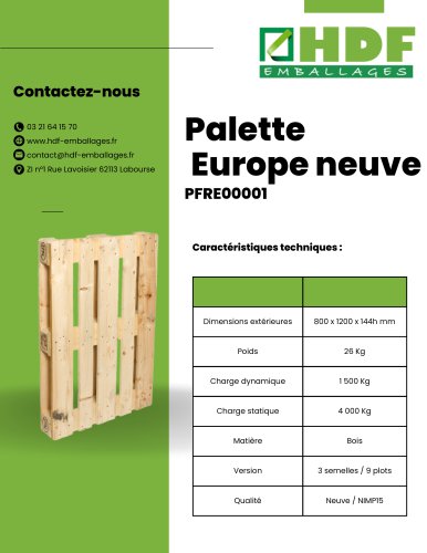 Palette Europe neuve PFRE00001