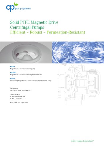 Solid PTFE Magnetic Drive Centrifugal Pumps