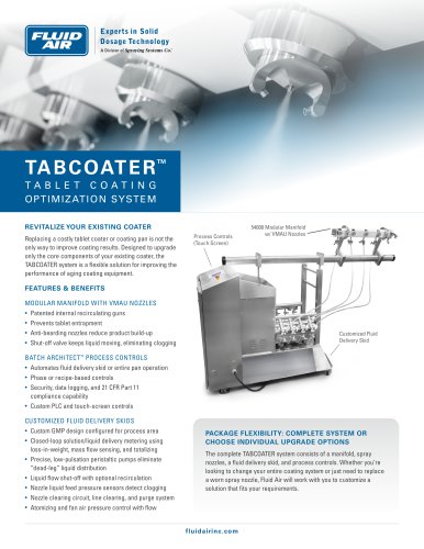 TABCOATER™ TABLET COATING OPTIMIZATION SYSTEM