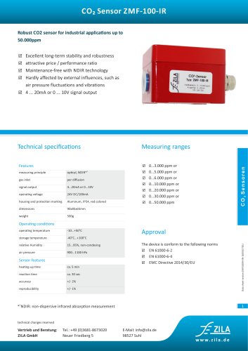 CO₂ Sensor ZMF-100-IR