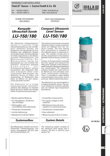 Compact Ultrasonic Level Sensor LU-150/180