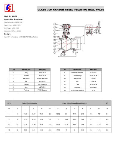 CLASS 300 CARBON STEEL FLOATING BALL VALVE