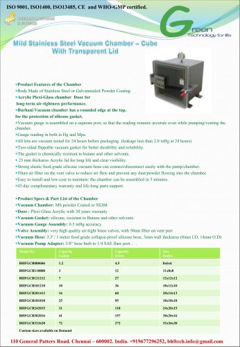 Stainless Steel Cube Vacuum Chamber