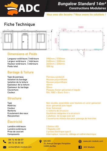 Bungalow Standard 14m²