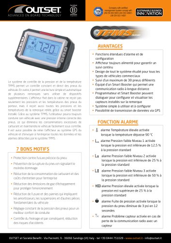 TPMS OUTSET fiche technique