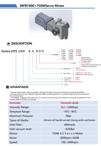 Chenhui MPB1000+750W Servo Motor