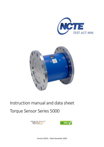 Instruction manual and data sheet Torque Sensor Series 5000