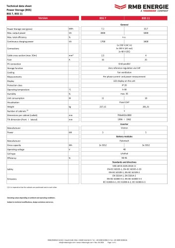 BSS 7, BSS 11 - Power Storage (BSS)