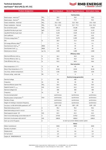 Technical datasheet neoTower® 50.0 LPG