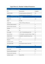 Vapor Recovery Machine Technical Parameters DT-100M