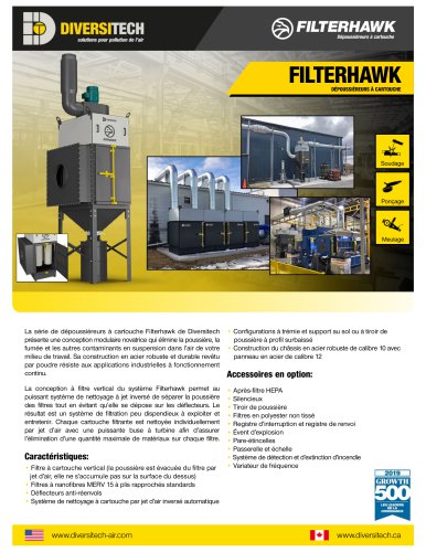 FILTERHAWK DÉPOUSSIÉREURS À CARTOUCHE