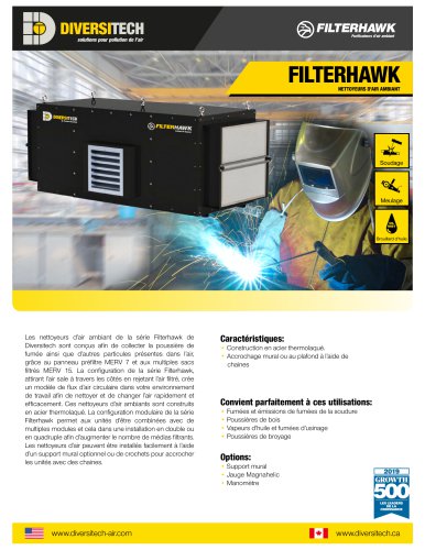 FILTERHAWK NETTOYEURS D’AIR AMBIANT